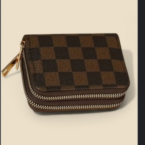 Brown Monogram Checkerboard Wallet Zip Zippy Around Double Zip Walet Brown/Black - Picture 5 of 16